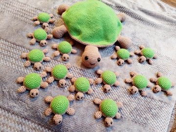 Häkelanleitung für ein Schildkrötenmemory