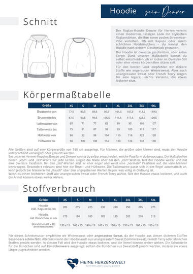 Raglanhoodie für Herren – Schnittmuster – Denver