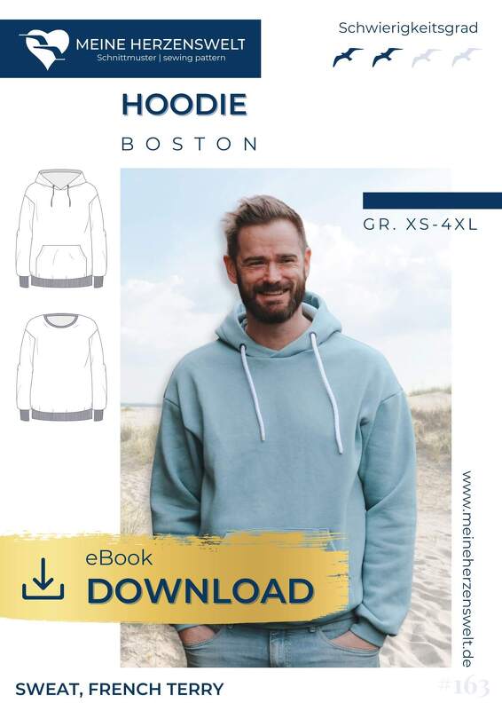 Hoodie für Herren – Schnittmuster – Boston