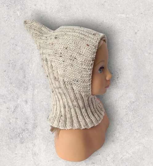 Strickanleitung Schalmütze, Schlupfmütze, Pixie, unisex, 1 - 2 1/2 J. #335