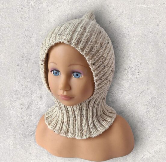 Strickanleitung Schalmütze, Schlupfmütze, Pixie, unisex, 1 - 2 1/2 J. #335