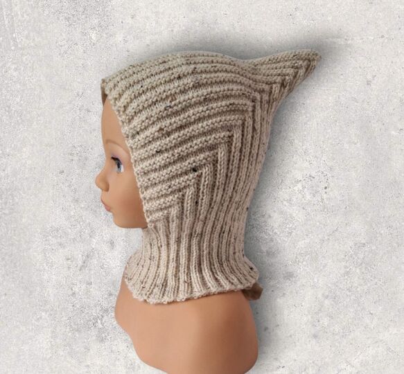 Strickanleitung Schalmütze, Schlupfmütze, Pixie, unisex, 1 - 2 1/2 J. #335