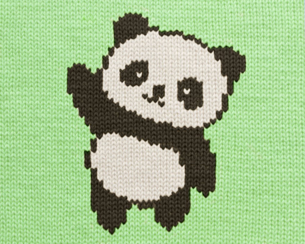 Panda Bär Intarsia Diagramm für Handstricken und Maschinenstricken - Bild 3
