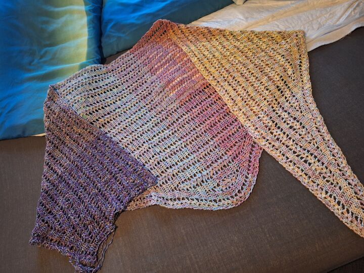 Häkelanleitung flaches Tuch/Stola/Schal Oceana