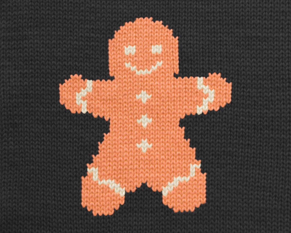 Strickdiagramm für Weihnachtslebkuchen für Intarsia-Farbstrickerei