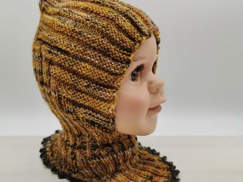 Mütze Elle (Pixiemütze) in 3 Größen mit Schalkragen in 2 Varianten