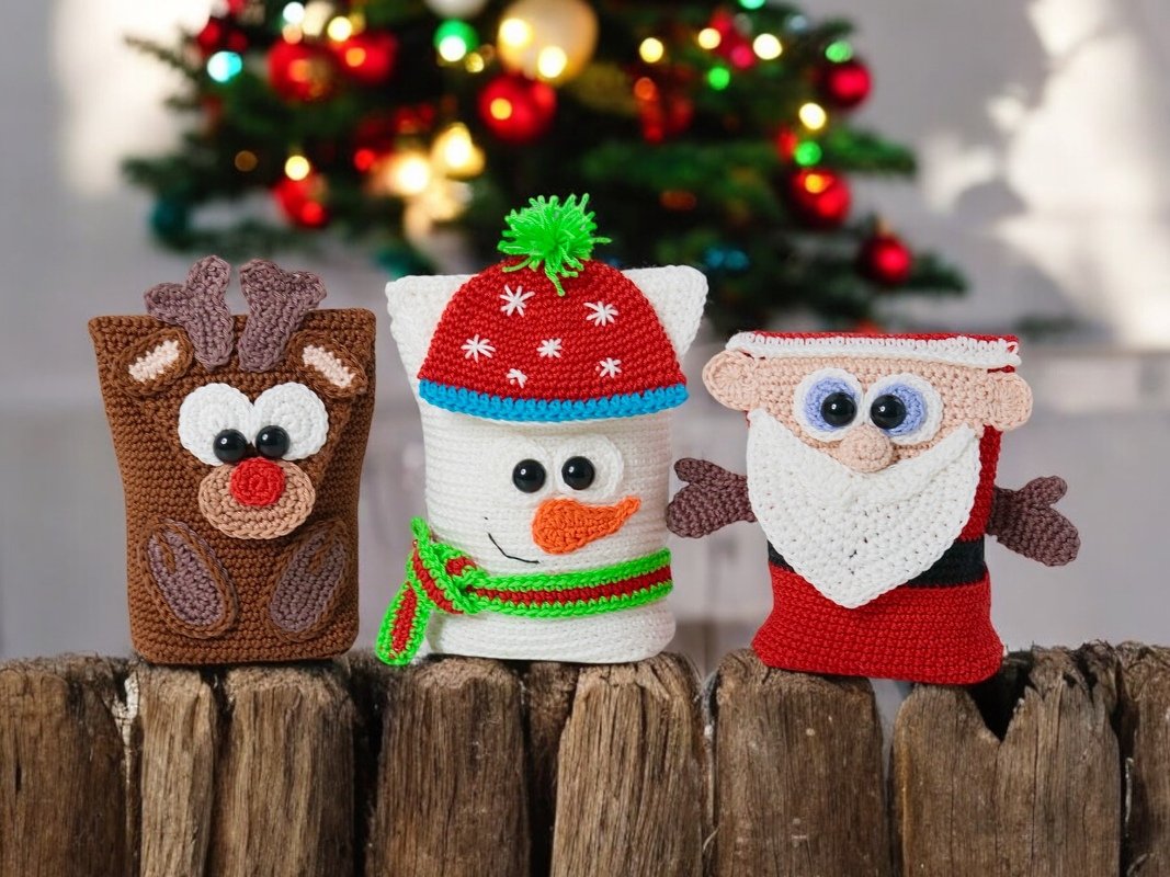 Geschenktaschen Set Weihnachten - Häkelanleitung