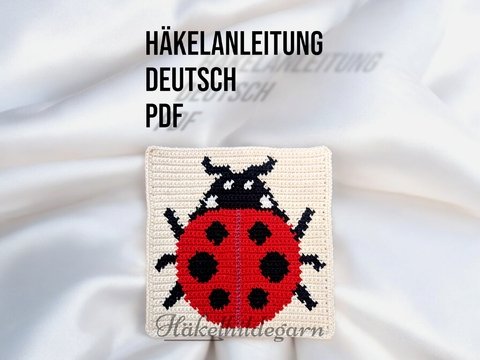 Häkelanleitung Marienkäfer im Quadrat