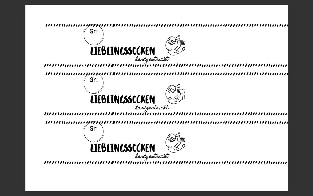 Sockenbanderole direkt zum Ausdrucken