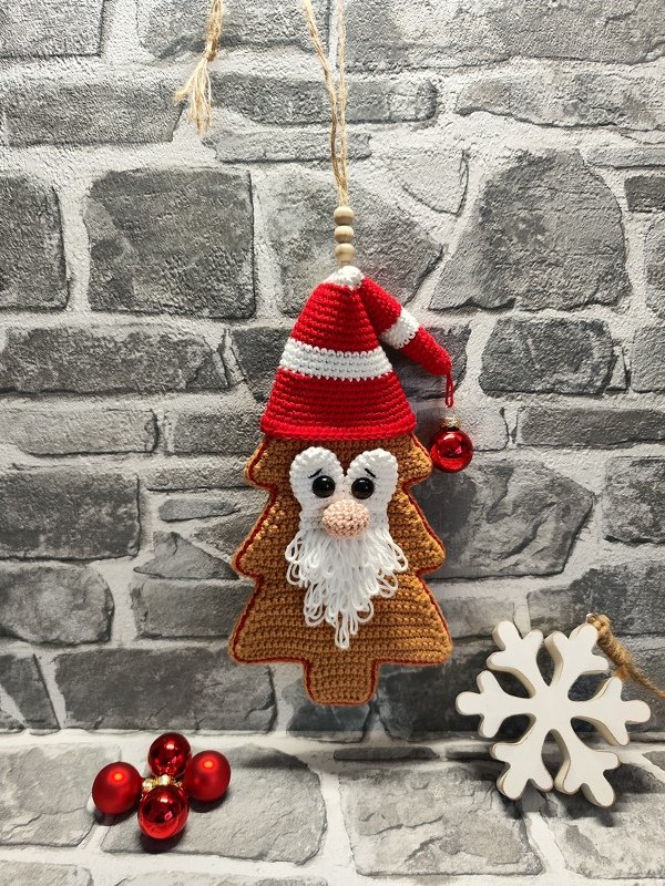 Häkelanleitung "Lebkuchenbäumchen Santa" (Wand/Tür/Fenster/Schrankhänger) - Bild 5