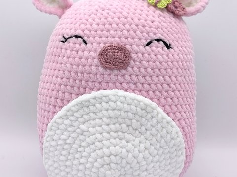 Häkelanleitung für das niedliche Sqishmallow Ferkel