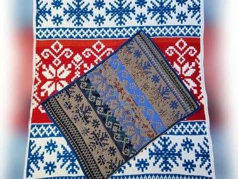 Häkelanleitung Mosaik - Decke Weihnachten 2