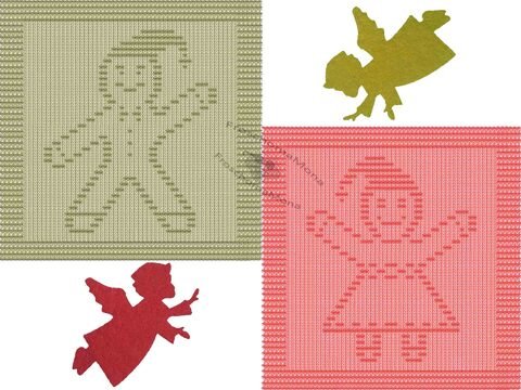 Strickmotive „Lebkuchenmann Leon“  „Lebkuchenfrau Leona“ Weihnachtsdeckchen