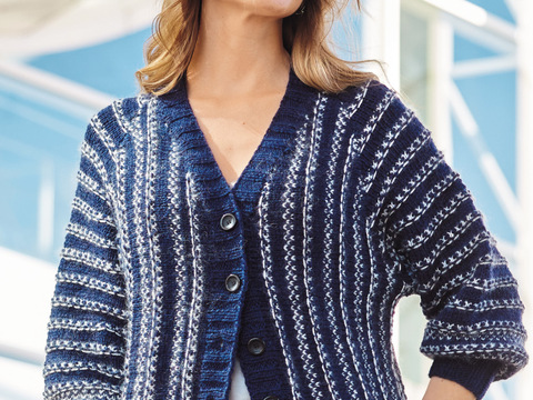 Raglanjacke in Dunkelblau und Silbergrau