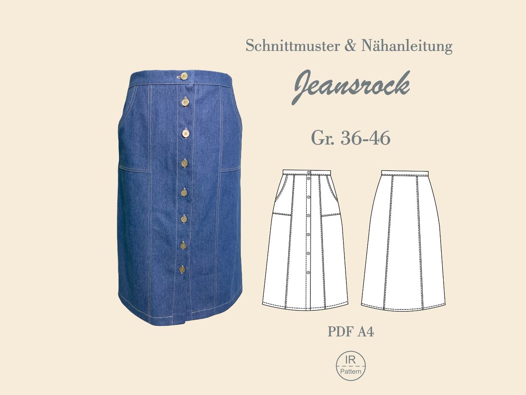 Jeansrock Schnittmuster und Nähanleitung