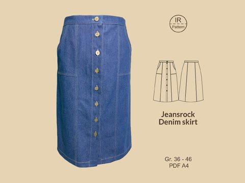 Jeansrock PDF Schnittmuster und Nähanleitung