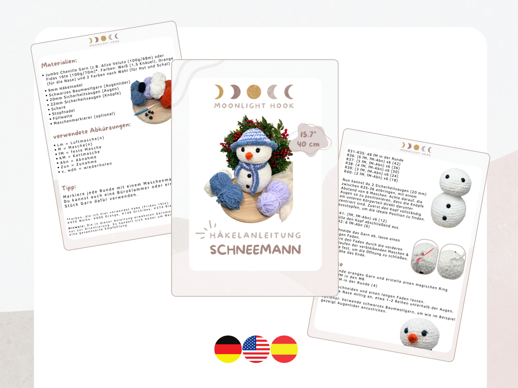 Snowman Crochet Pattern | 40cm | 15.7