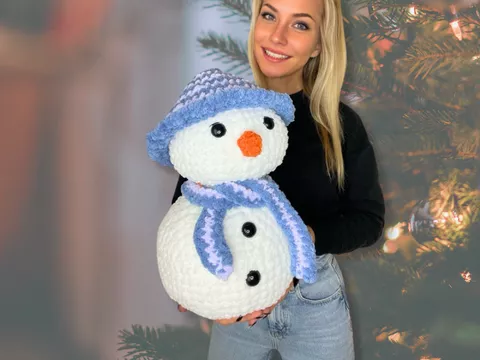 Schneemann Häkelanleitung | 40cm