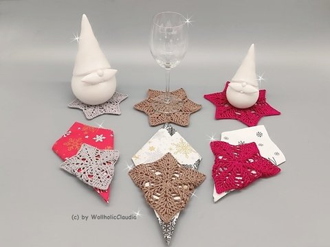 Häkelanleitung Serviettenhalter/  Untersetzer/ Tischläufer / Fensterstern