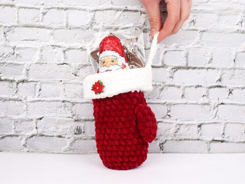 Geschenkverpackung: Handschuh aus Kuschelwolle (16 x 10 cm)