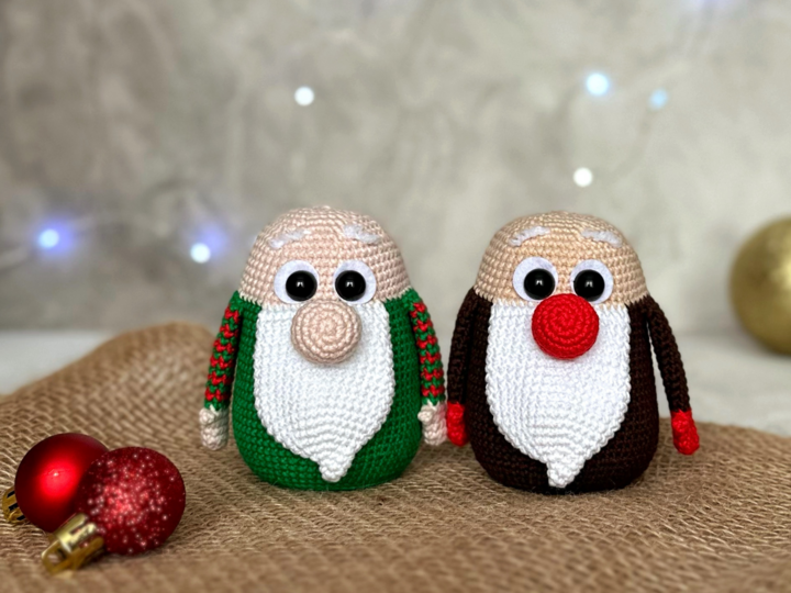 Set von H&auml;kelanleitungen: Weihnachtswichtel und Wichtel Rudolf