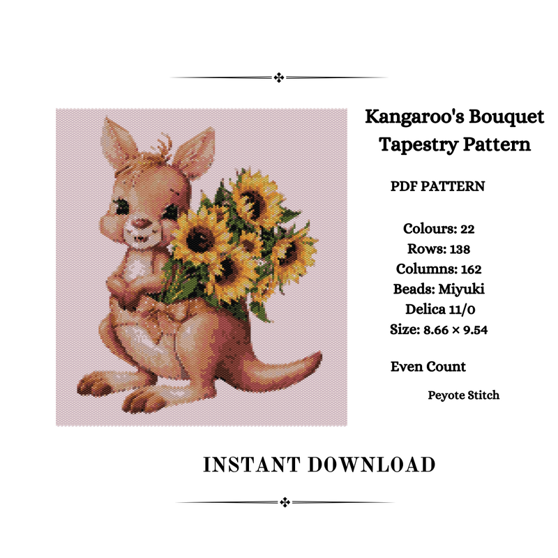 Kangaroo's Bouquet Tapestry Pattern