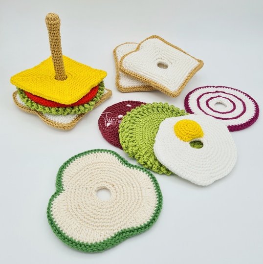 Club Sandwich Stapelturm Häkelanleitung