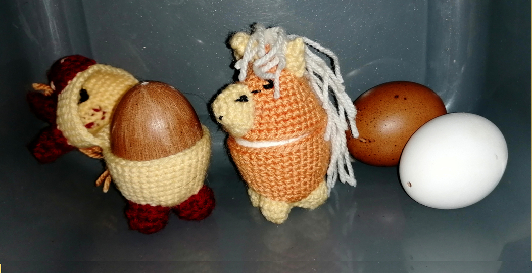 Einhorn als Eierwärmer oder Verpackung, Häkelanleitung