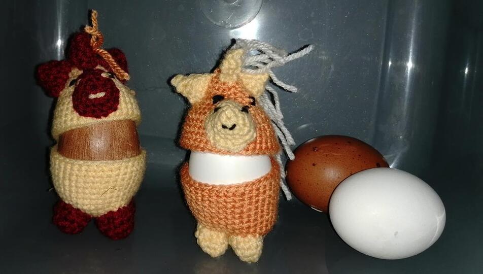 Einhorn als Eierwärmer oder Verpackung, Häkelanleitung