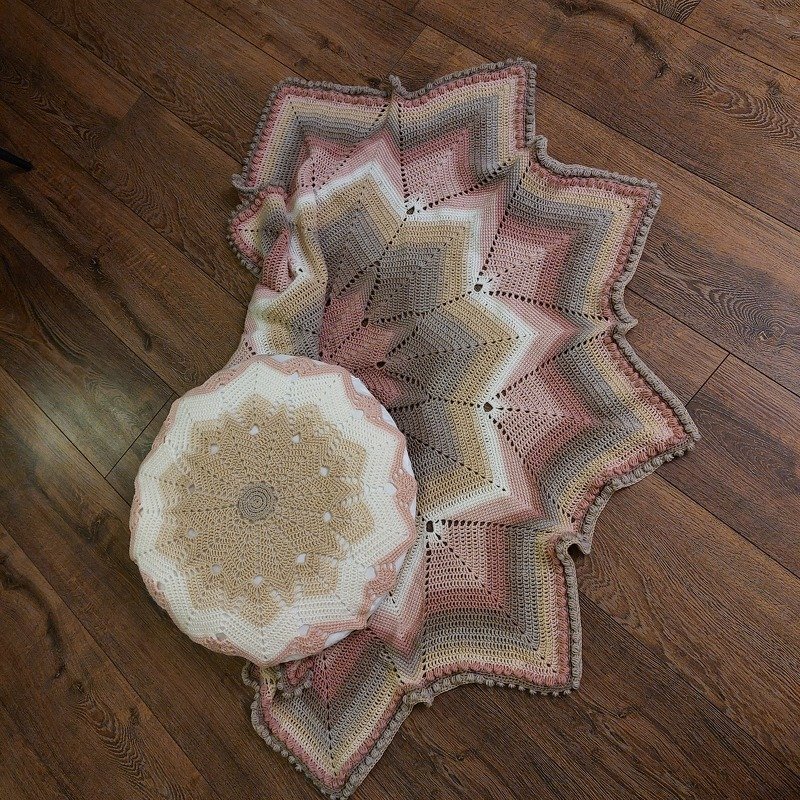 Häkelanleitung Sparset Kissen &amp; Decke Bamika