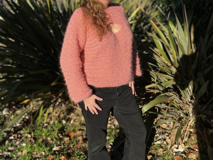 Häkelanleitung Pullover mit Cut-Out