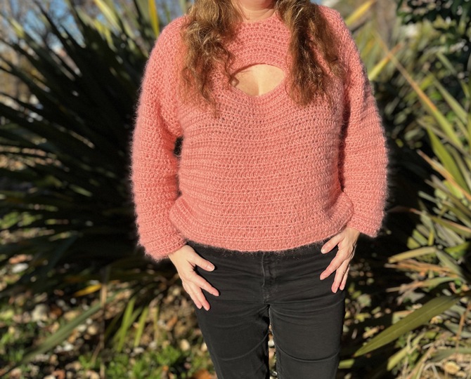 Häkelanleitung Pullover mit Cut-Out