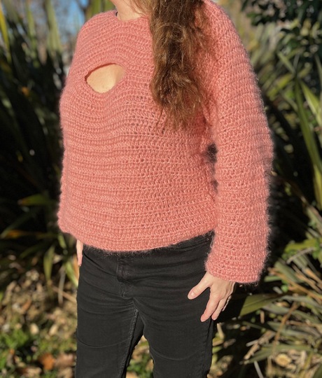 Häkelanleitung Pullover mit Cut-Out