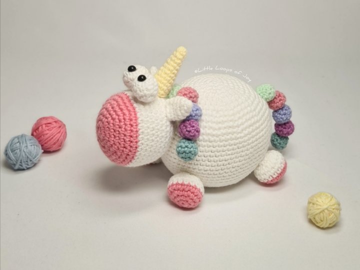 Häkelanleitung Amigurumi Kugeliges Einhorn "Ralph"