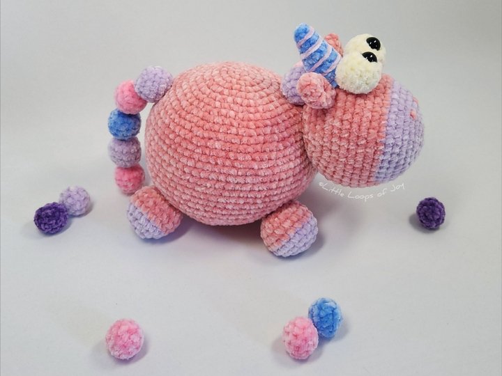 Häkelanleitung Amigurumi Kugeliges Einhorn "Ralph"