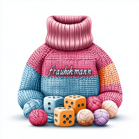 Frauhohmanns "Würfelpulli No. 3 - PomPomPracht" - im Retro-Style - Bild 4