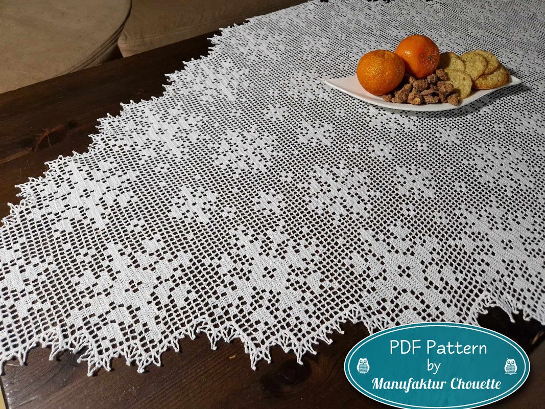 Tischdecke "Schneefall" Rautenform - Winterkollektion - Bild 3