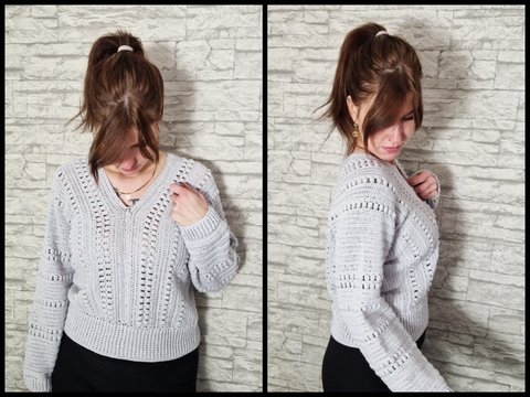 244 Häkelanleitung Pullover helles Mäuschen