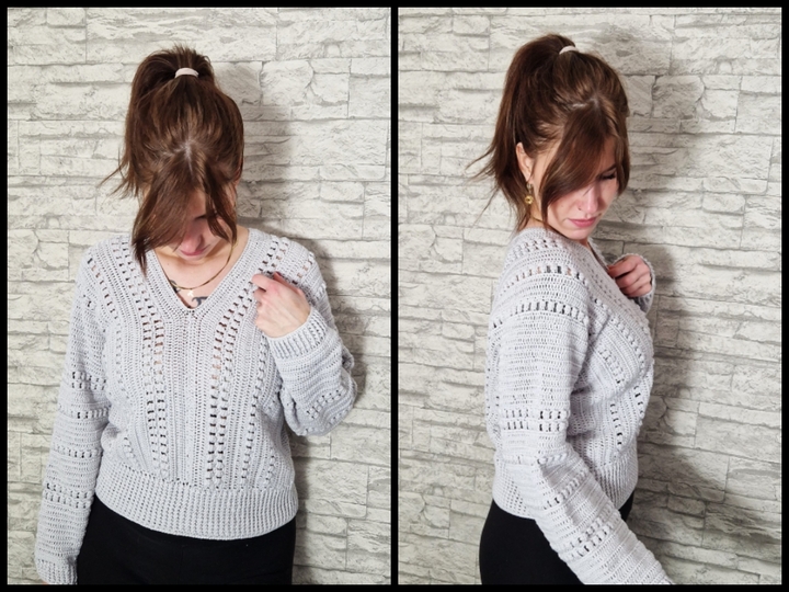 244 Häkelanleitung Pullover helles Mäuschen