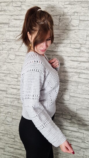 244 Häkelanleitung Pullover helles Mäuschen