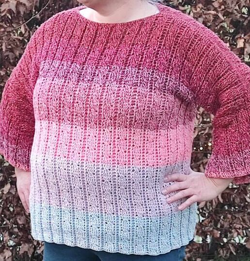 Häkelanleitung 1 Bobbel Zopfmuster Pullover Coleta