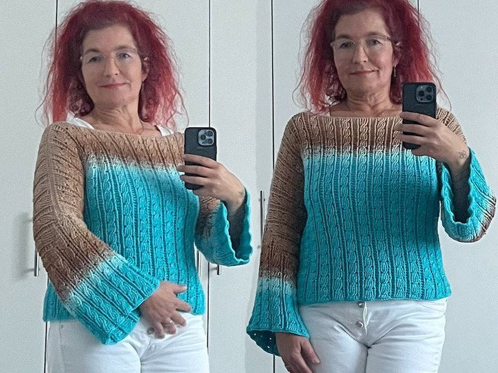 Häkelanleitung 1 Bobbel Zopfmuster Pullover Coleta