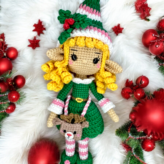 Häkelanleitung für die Weihnachts-Elfenpuppe