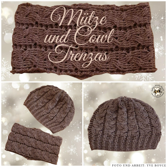 Häkelanleitung für ein Mützen-Loop Set "Trenzas"