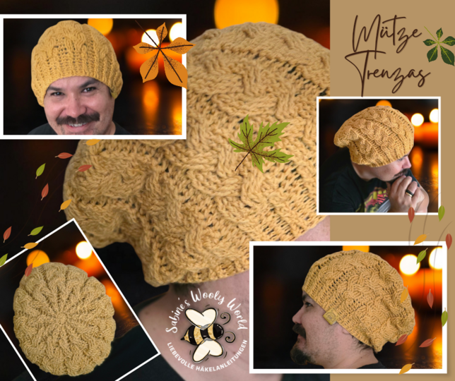 Häkelanleitung für ein Mützen-Loop Set "Trenzas"