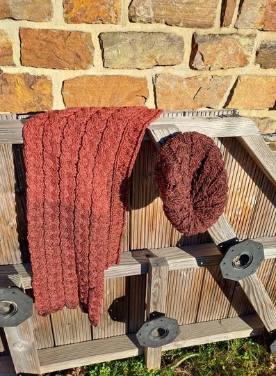 Häkelanleitung für ein Mützen-Loop Set "Trenzas"