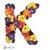 Floral letter K crochet applique