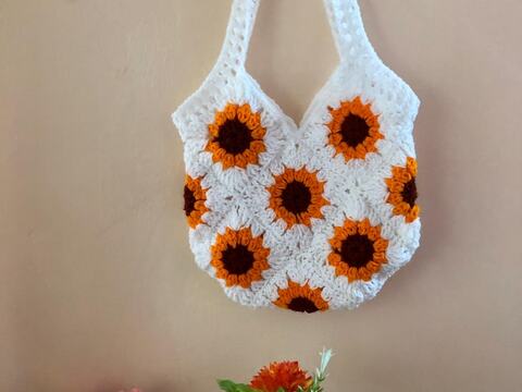 Sunburst Granny Square Bag