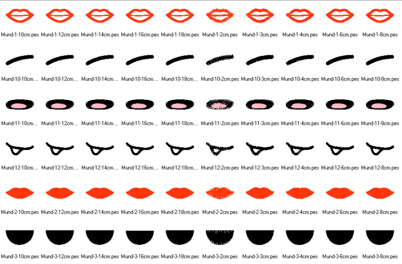 Stickdatei - Mund für Kuscheltiere Kissen Bettschlagen 1