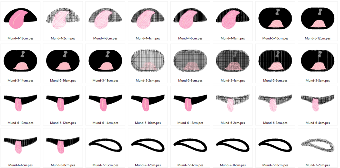 Stickdatei - Mund für Kuscheltiere Kissen Bettschlagen 1